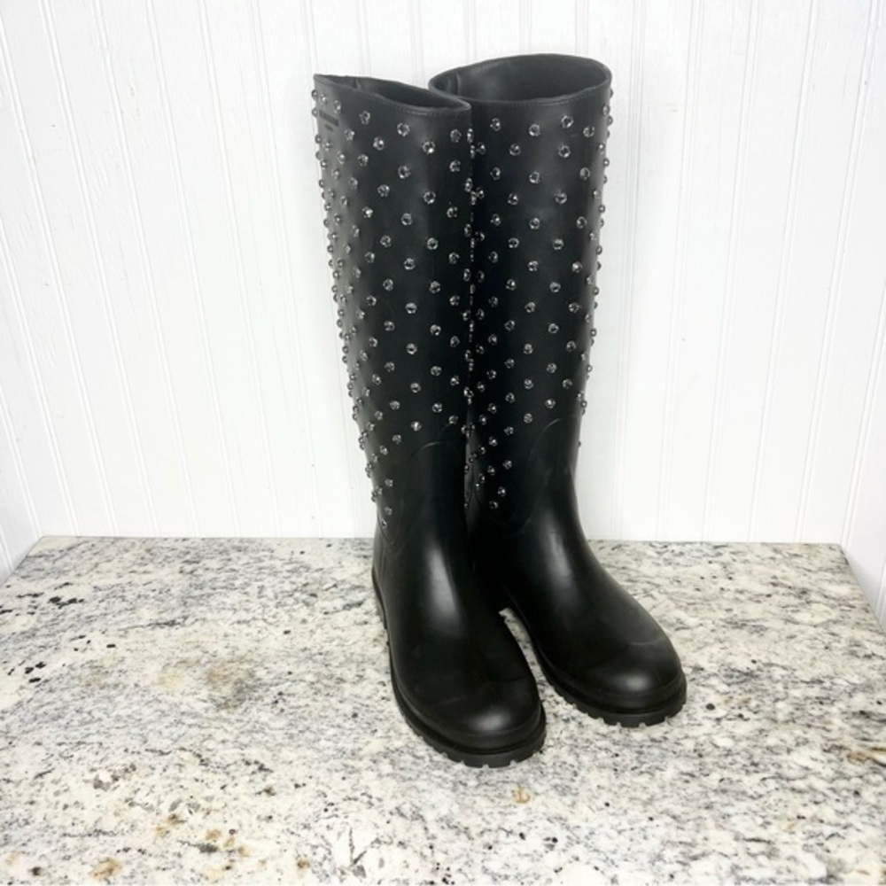 Saint Laurent Diamond Studded Rubber Rainboots